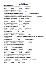 Đề ôn tập Tiếng Anh Lớp 7 - Unit 4 Music and arts